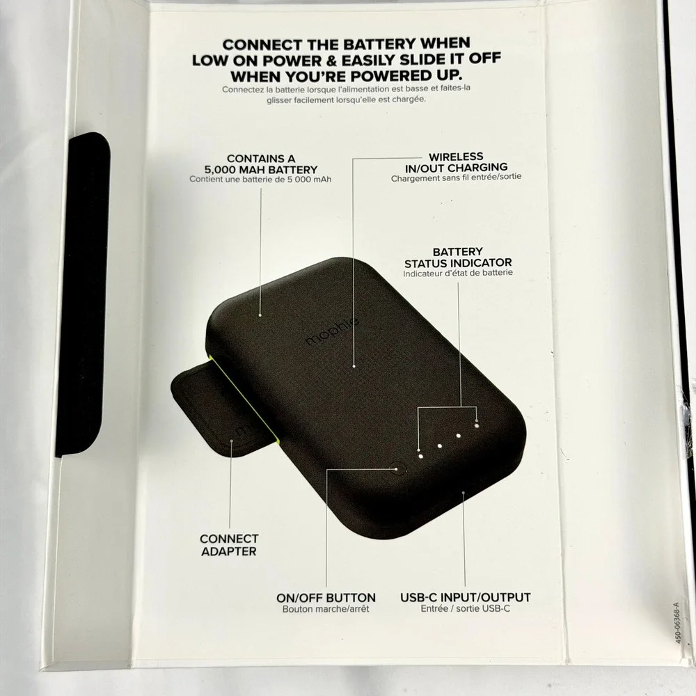 Mophie Juice Pack Connect 5000mAh Portable Wireless Battery Black MOP401006588-V